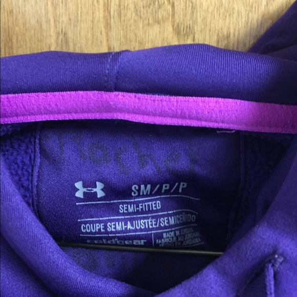 Purple Under Armour Ladies Cold Gear Hoodie SM/P - Picture 5 of 5